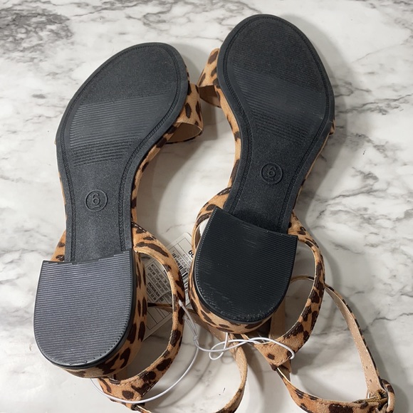 SALE!! NEW A New Day Leopard Microsuede Ankle Strap Sandals - Picture 5 of 5